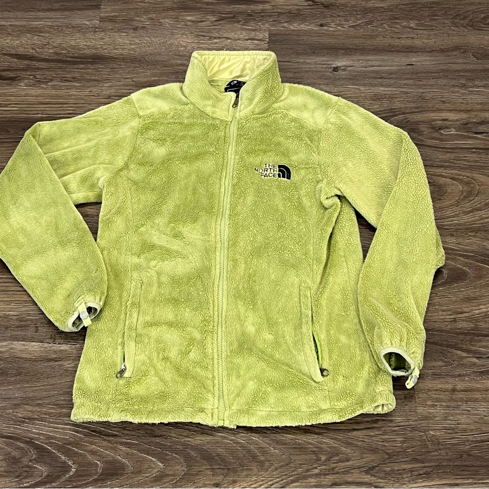 The North Face Womens Small Green Oso Full Zip Teddy Sherpa Jacket
